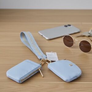 lululemon athletica Light Blue Wristlet Card Pouch Duo with Strap